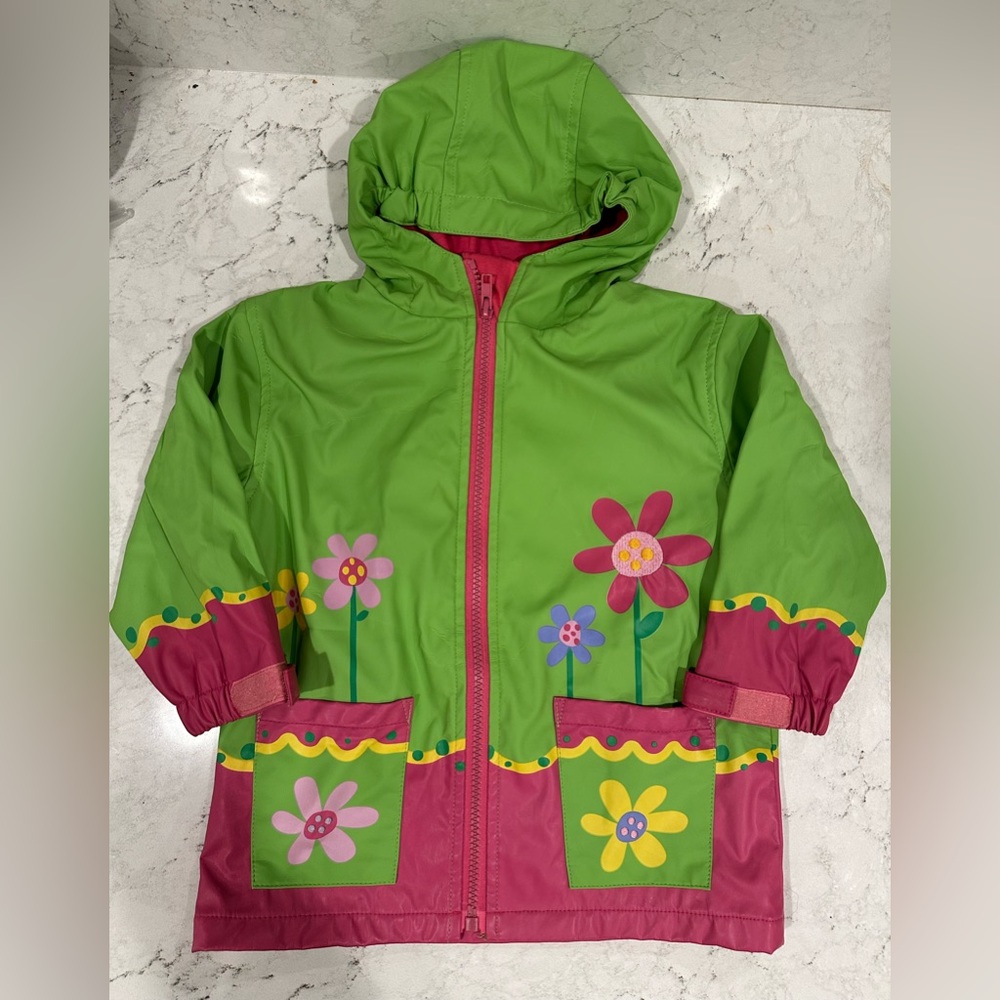 Stephen Joseph Flower Rain Coat in size 2T